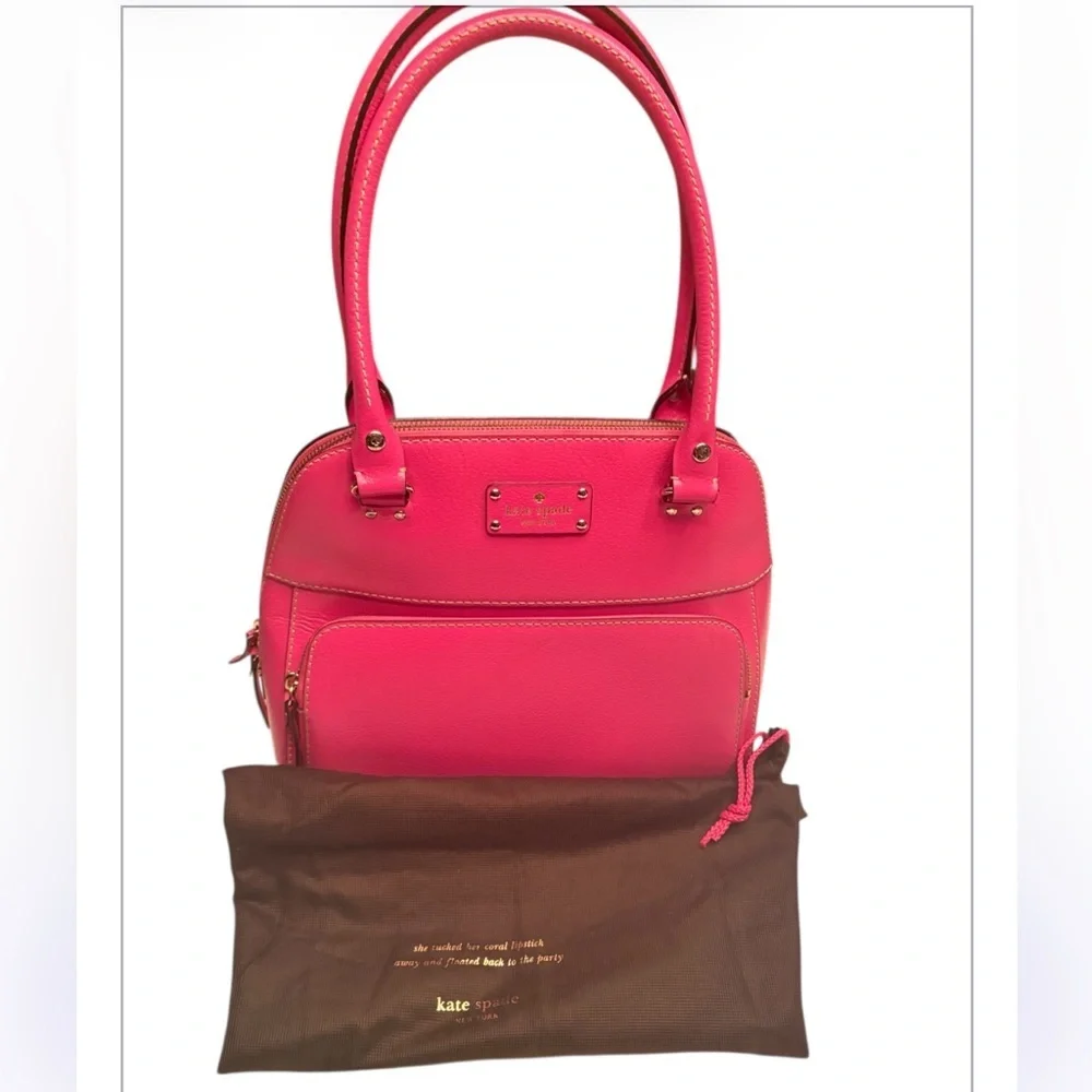 Kate Spade Hot Pink MAEDA Leather Shoulder Bag.
